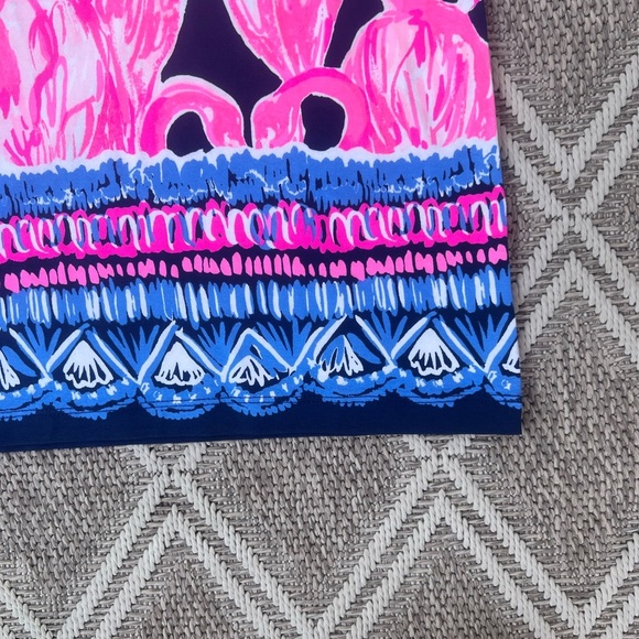 Lilly Pulitzer Sophie Ruffle Dress Size Small Pink Flamingo High Tide UPF 50 - Picture 9 of 12